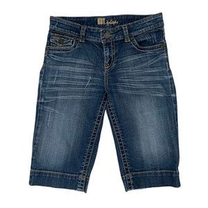 Kut From The Kloth Women’s Flap Pocket Cross Stitched Capri Jeans Sz 6 Inseam 13